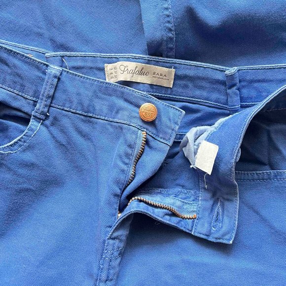 Lot of 2 ZARA TRF Trafaluc Denim Jeans NWT Salmon NWOT Blue US Size 10 - Picture 14 of 16